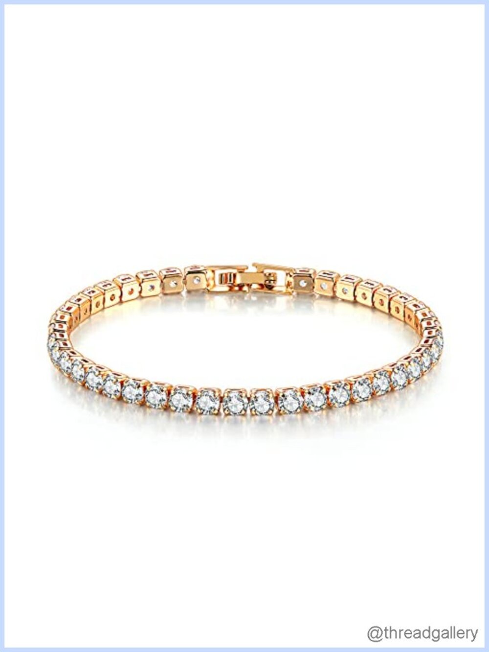 Adjustable Tennis Bracelet Cubic Zirconia 14K Gold Plated for Women